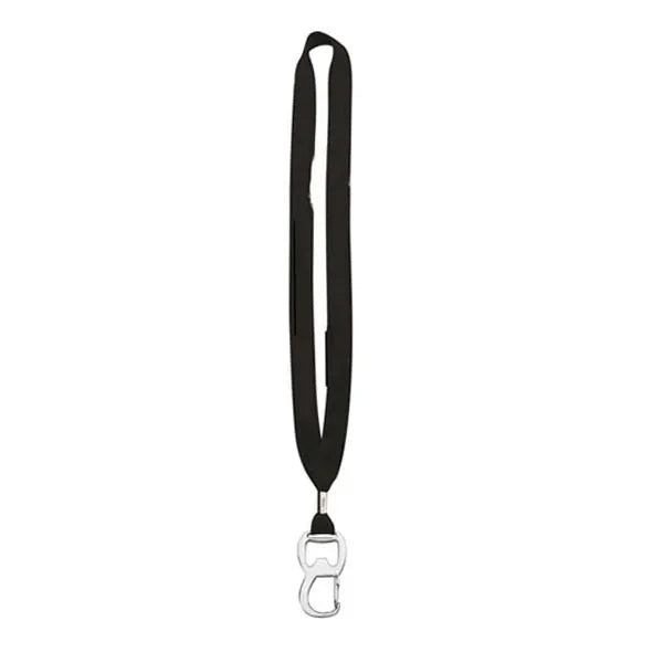 3/4" Cotton Lanyard with Metal Crimp & Bottle Opener