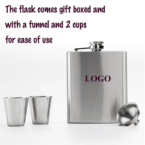 Stainless Steel 7oz Wine Jug Funnel With Two Glass Set