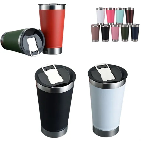 16oz Stainless Steel Vacuum Tumbler w/Bottle Opener