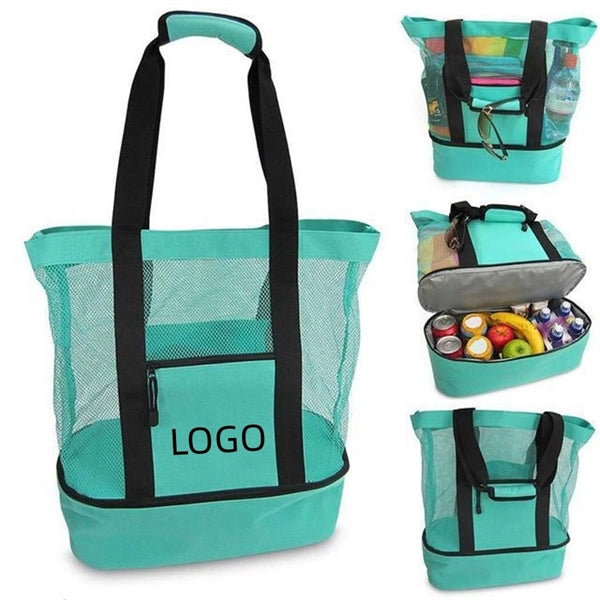 Mesh Beach Cooler Tote Bag