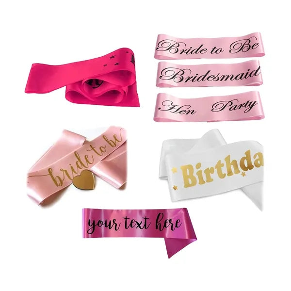 Printed Party Satin Sash- Premium Version