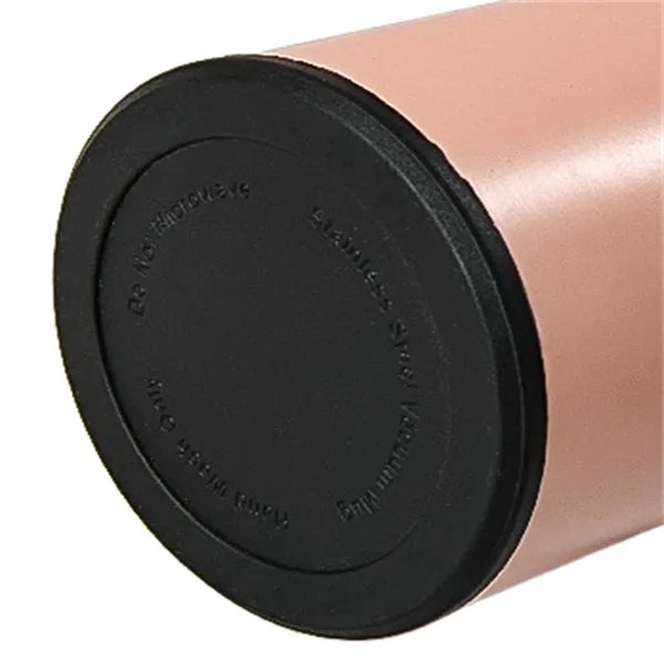 17 oz Wood Cap Double Wall Stainless Steel Thermos Bottle