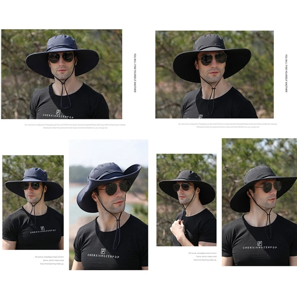 Water Repellent Wide Brim Bucket Hat Outdoor Fishing