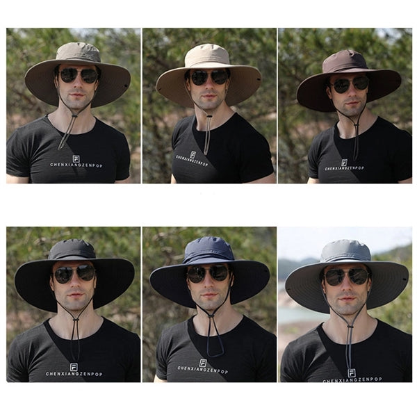 Water Repellent Wide Brim Bucket Hat Outdoor Fishing
