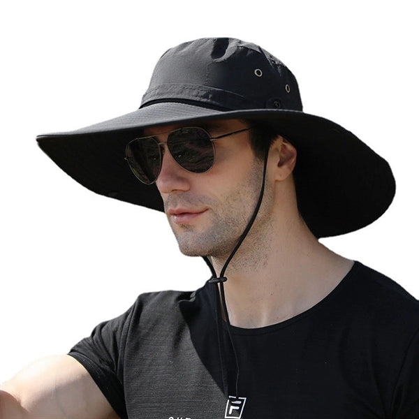 Water Repellent Wide Brim Bucket Hat Outdoor Fishing