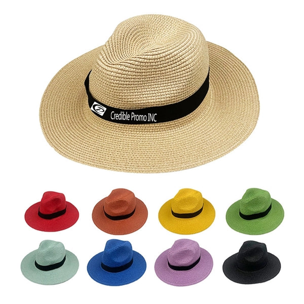 Unisex Travel Panama Hat Summer Wide Brim Straw Cap