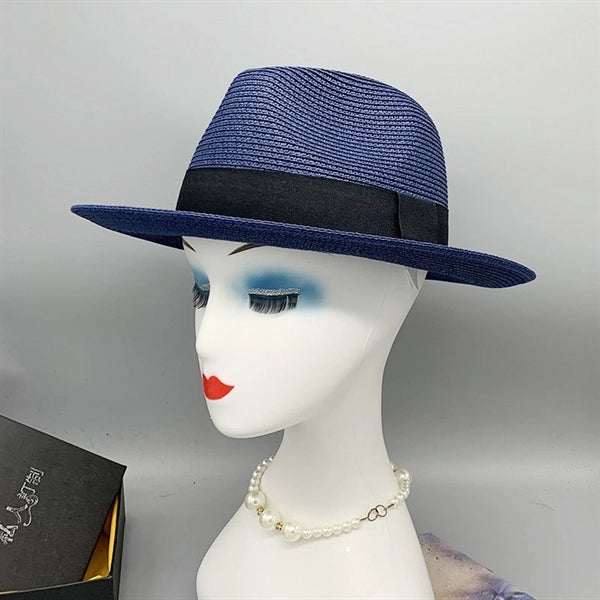 Unisex Travel Panama Hat Summer Wide Brim Straw Cap