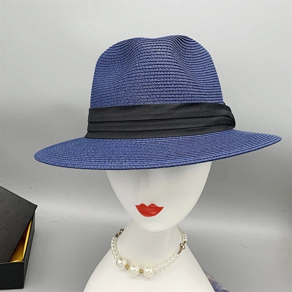 Unisex Travel Panama Hat Summer Wide Brim Straw Cap