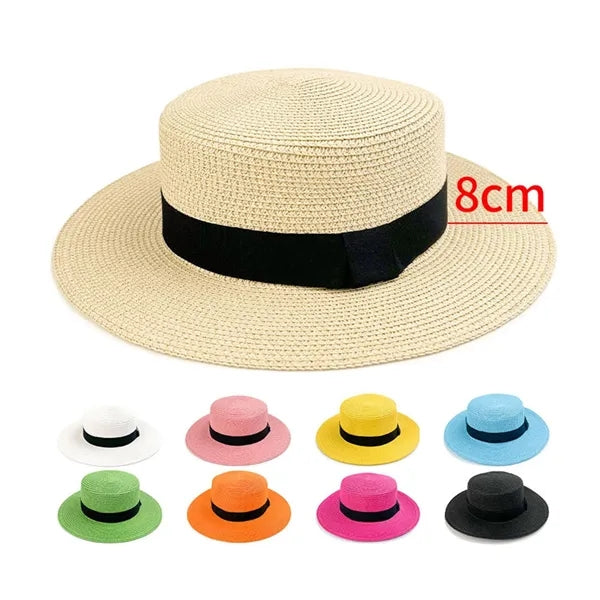 Unisex Travel Panama Hat Summer Wide Brim Straw Cap