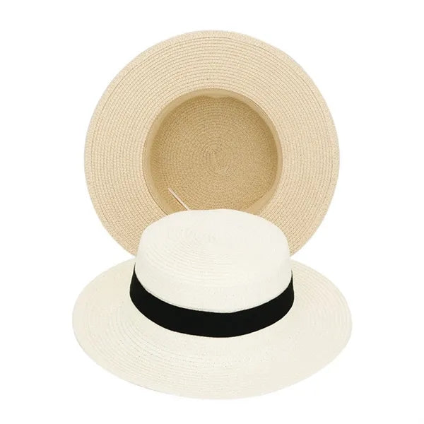 Unisex Travel Panama Hat Summer Wide Brim Straw Cap