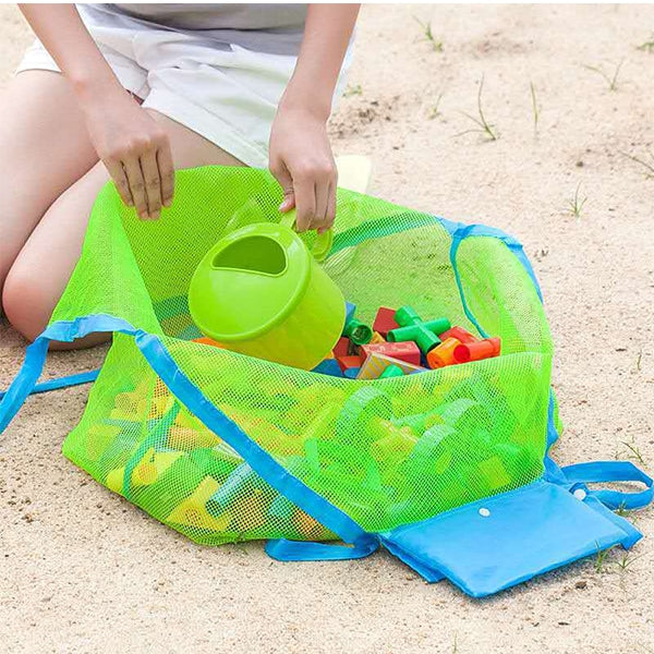 Large Capacity Collapsible Mesh Beach Toy Storage Handbag