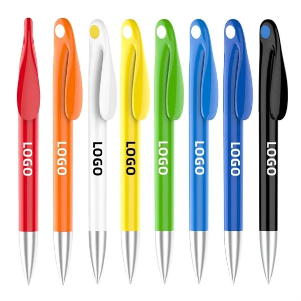 Logo Plastic Black Ballpoint Pen