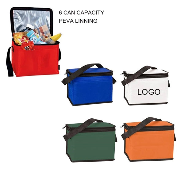 210D Polyester 6 Can Compact Koozie Cooler Bag