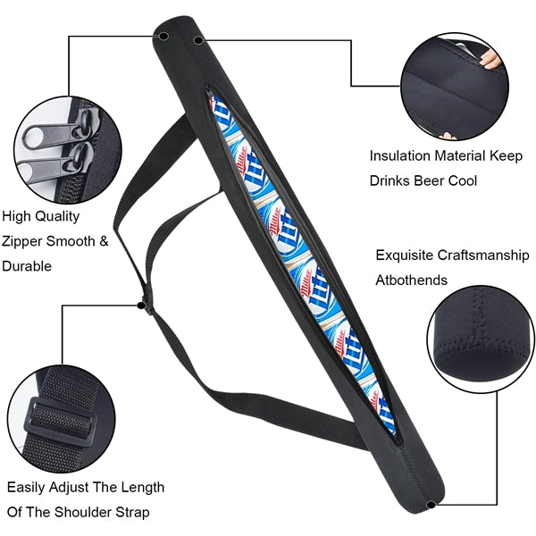 6 Can Beer Sleeve Cooler Bag with Adjustable Shoulder Strap