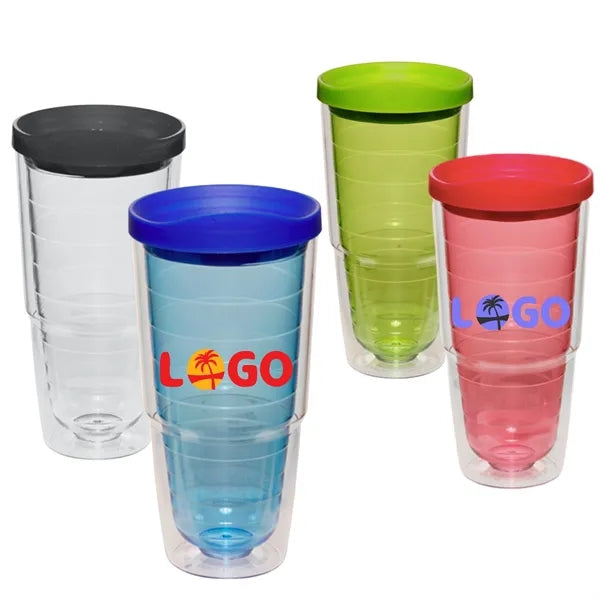 24 Oz. Insulated Double Wall Tumbler With Lid