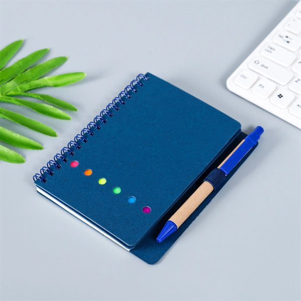 Kraft Paper Loose Leaf Notebook with Pen Sticker