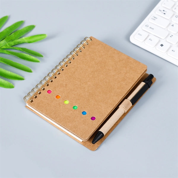 Kraft Paper Loose Leaf Notebook with Pen Sticker