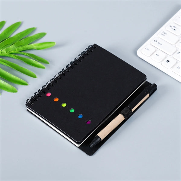 Kraft Paper Loose Leaf Notebook with Pen Sticker