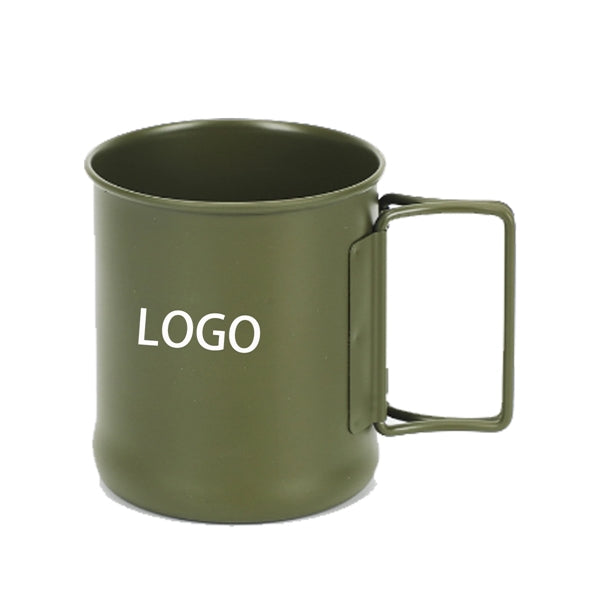 10oz Outdoor Stainless Steel Mug With Folding Handle