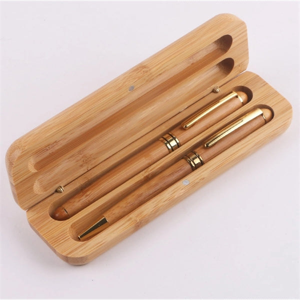 Bamboo Pens Set with Gift Case, Business Pens
