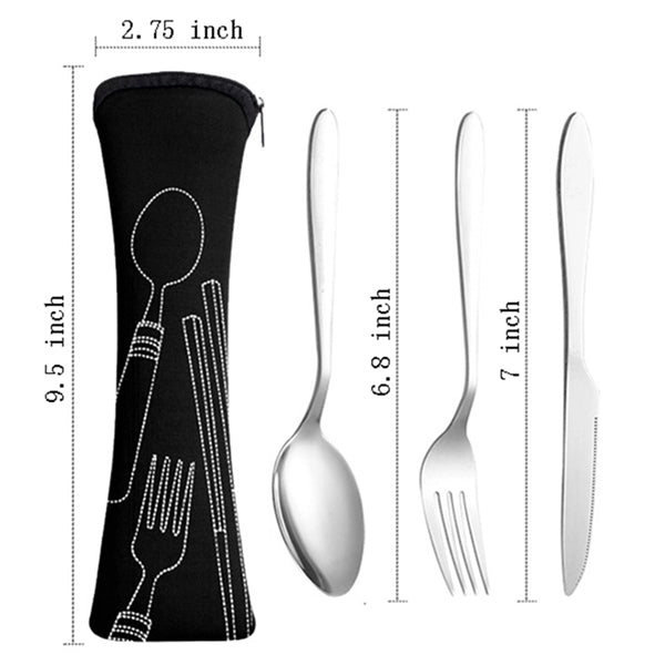 Travel Utensil Set Cutlery Kit with Carrying Case