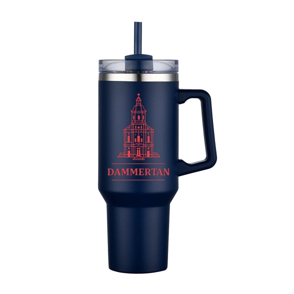 40 Oz. Stainless Steel Tumbler with Handle & Straw