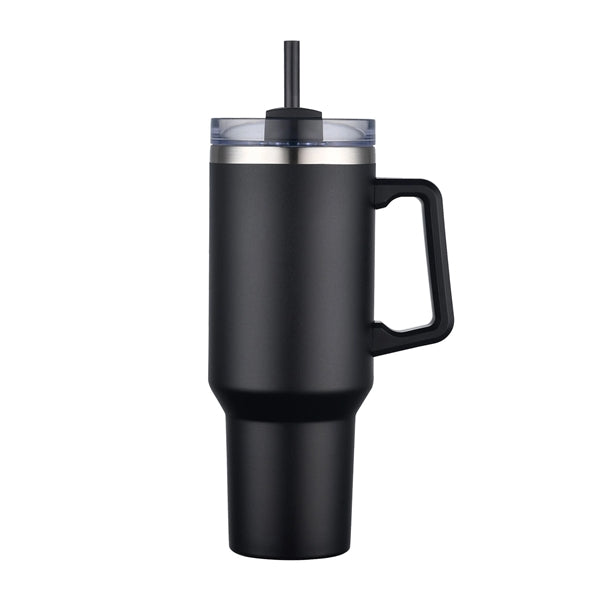 40 Oz. Stainless Steel Tumbler with Handle & Straw