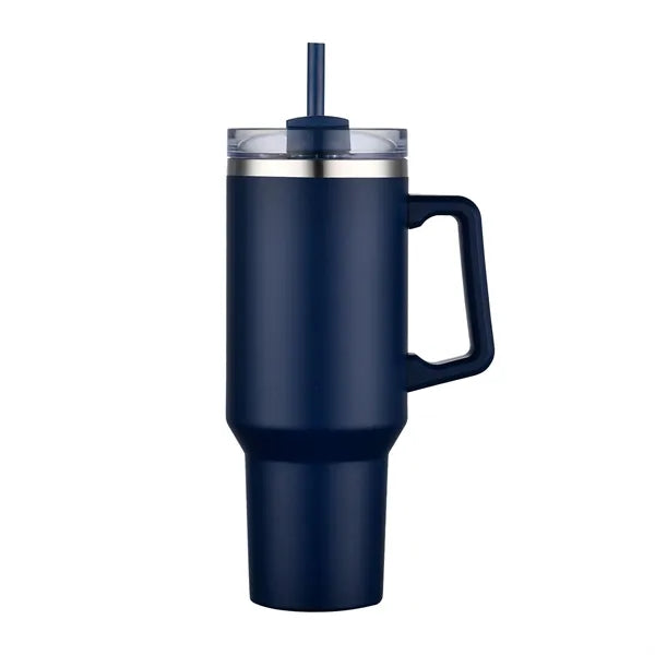40 Oz. Stainless Steel Tumbler with Handle & Straw