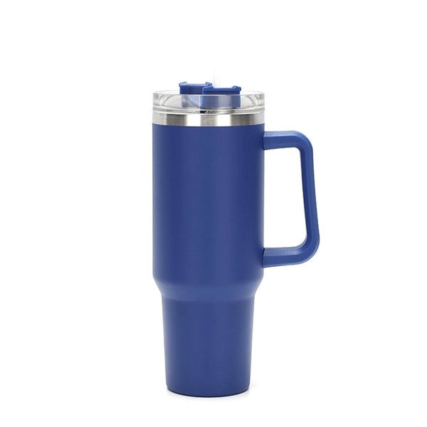 40 Oz. Stainless Steel Tumbler with Handle & Straw