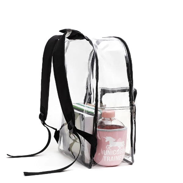 Clear Vinyl PVC Backpack With Padded Adjustable Straps