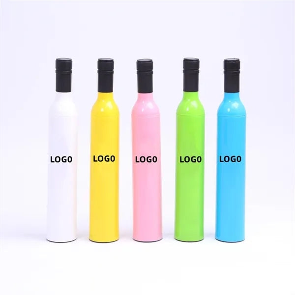 Logo 21 Inch Three-Folding Beer Bottle Umbrella