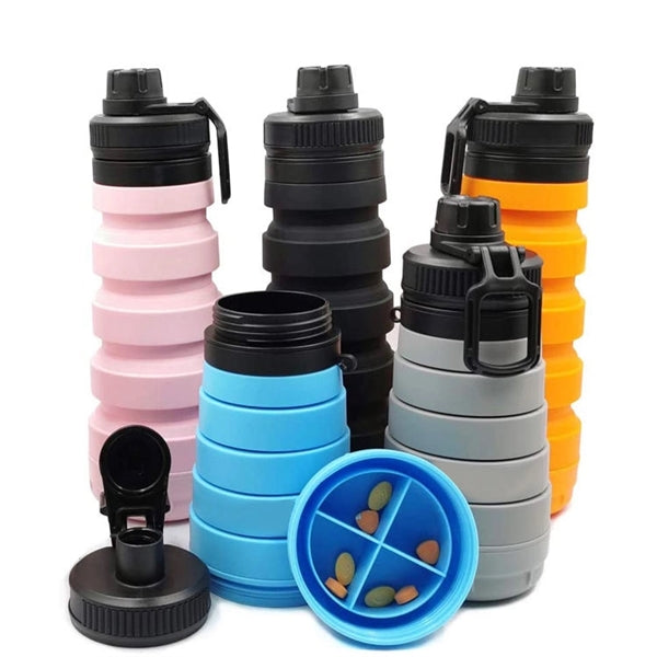 25 Oz Foldable Silicone Collapsible Storage Water Bottle