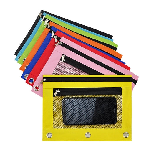Pencil Pouch 3 Ring Zipper Case