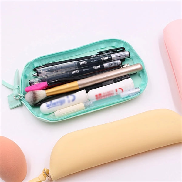 Portable Silicone Pen Pencil Bag Makeup Brush Organizer