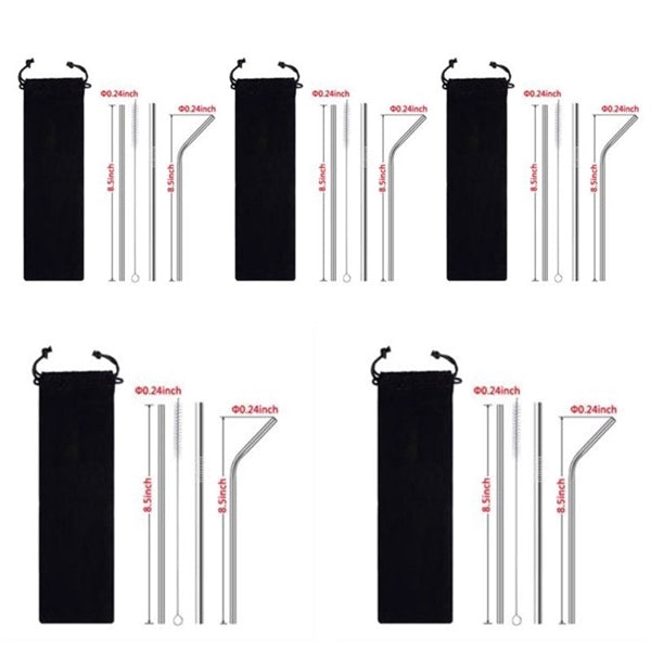 304 Stainless Steel Drinking Straw Set