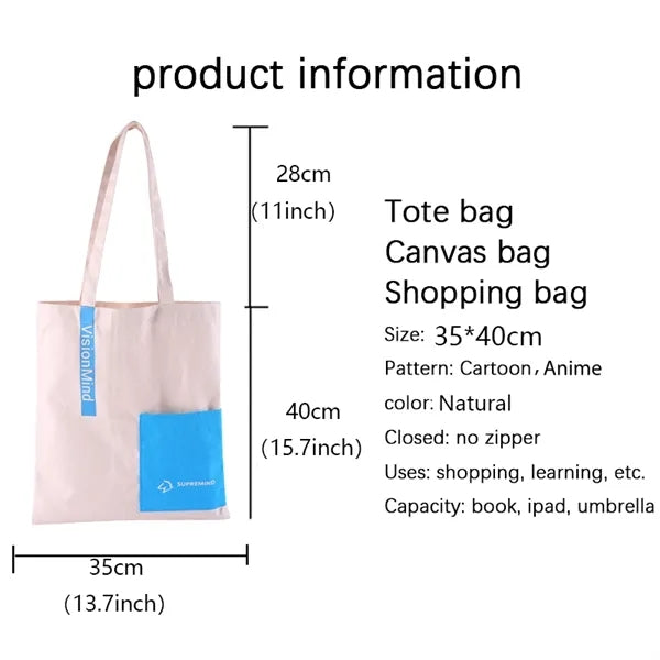 10oz Pocket Canvas Tote Bag