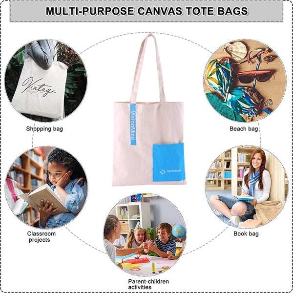 10oz Pocket Canvas Tote Bag