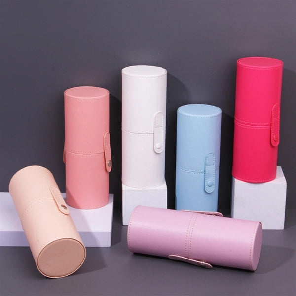 Pu Leather Makeup Brush Box Pen Holder Stationery Container