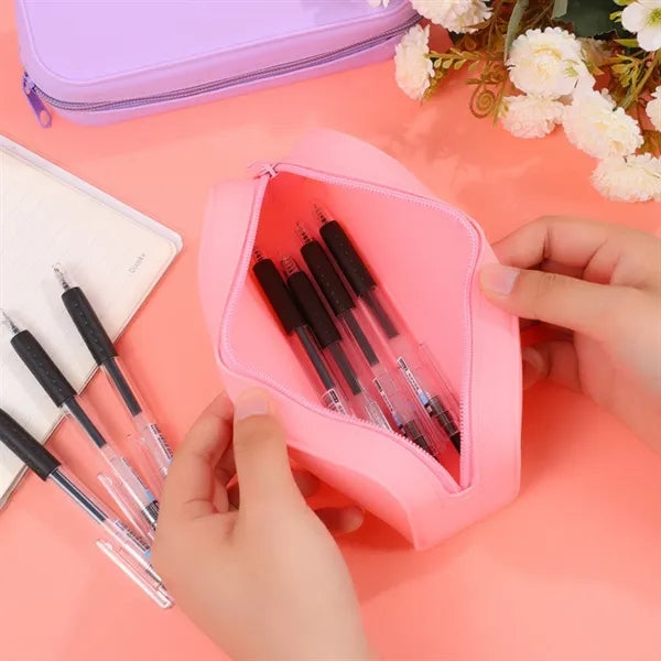 Portable Silicone Pen Pencil Case Makeup Brush Organizer