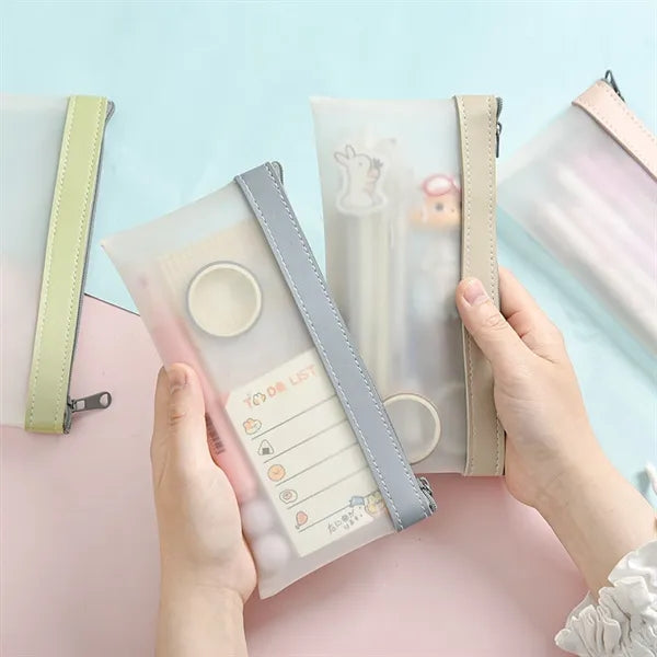 Frosted Clear Pencil Case Pen Bag Waterproof Matte Pouch