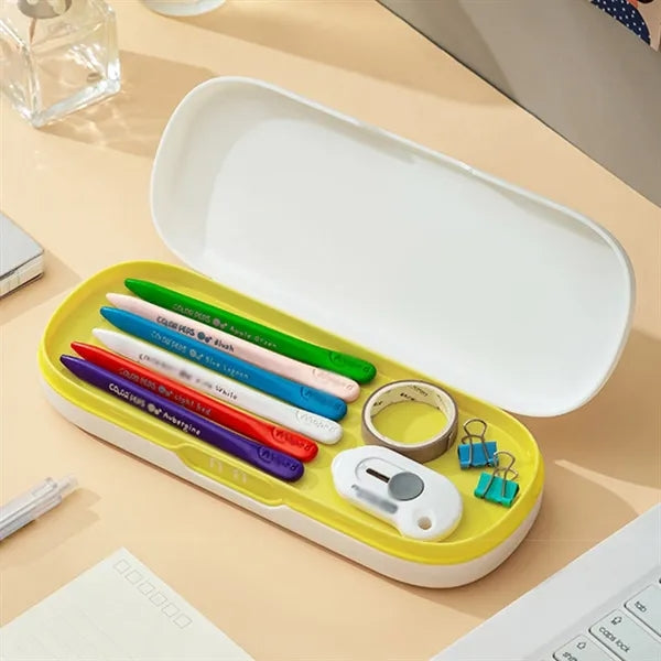 Macaron-colored Double-layer Pencil Box Stationery Case