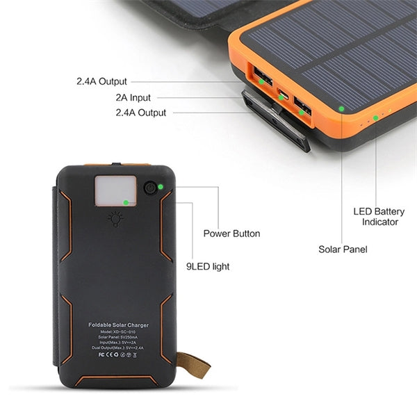 16000mAh Portable Solar Power Bank