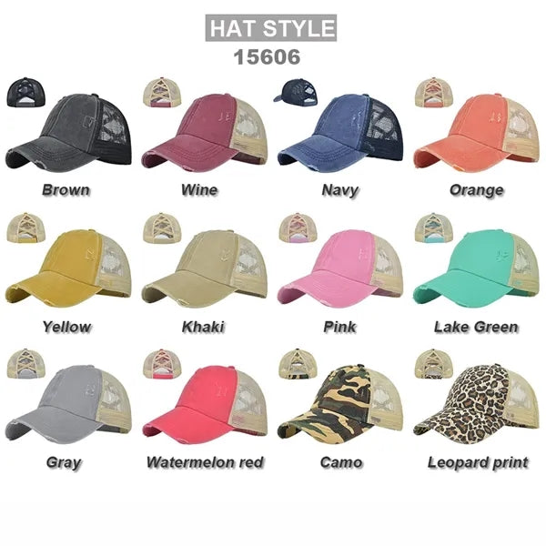Baseball hat with ponytail hole