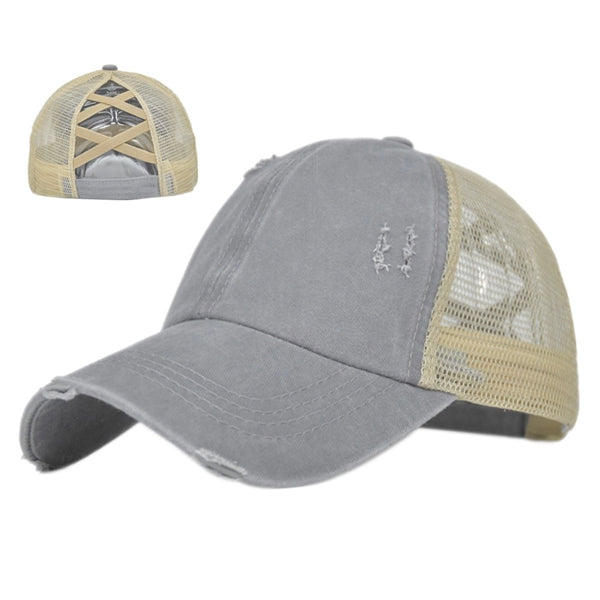 Baseball hat with ponytail hole