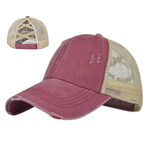 Baseball hat with ponytail hole