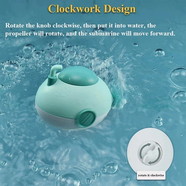 Submarine Clockwork Bathtub Toy for Toddlers