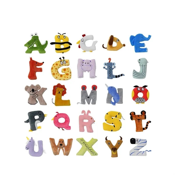Letters Plush Animals Keychain