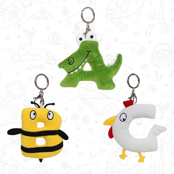 Letters Plush Animals Keychain