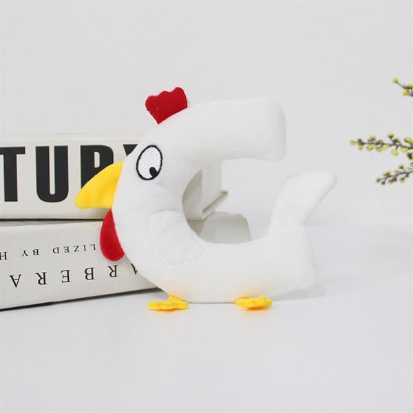 Letters Plush Animals Keychain