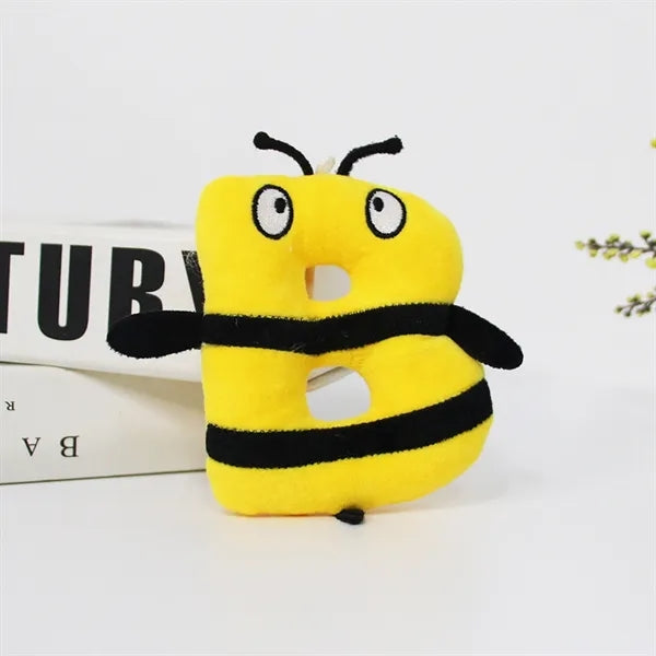 Letters Plush Animals Keychain